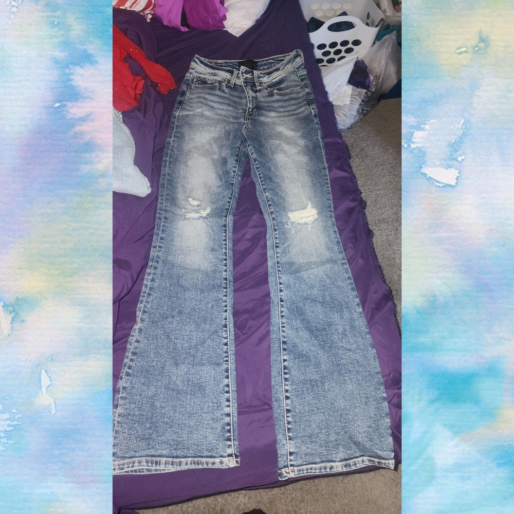 Buckle Light Blue Distressed Boot Cut Jeans
